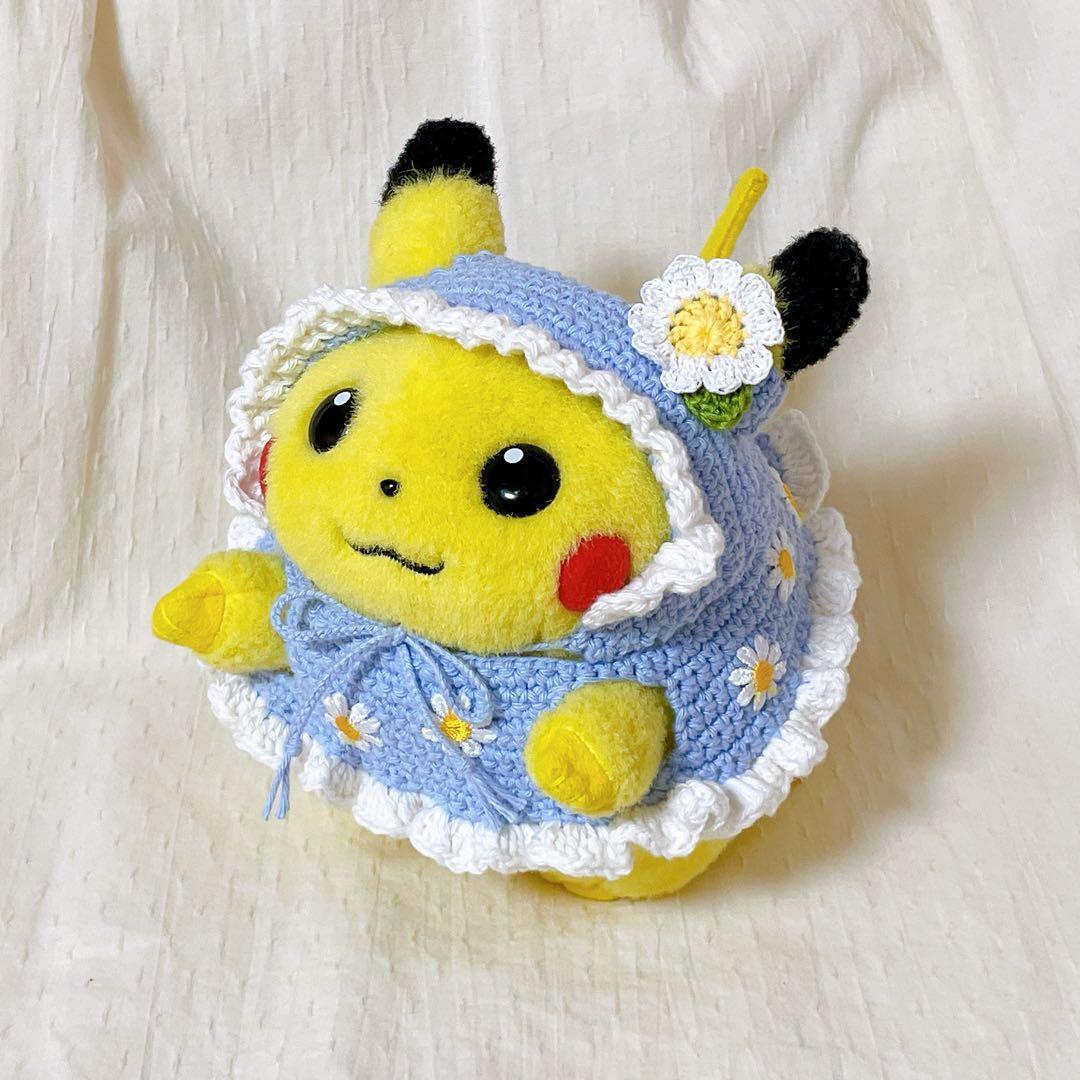 お花ワッペンワンピース3点セット ハンドメイド 初期ピカチュウ