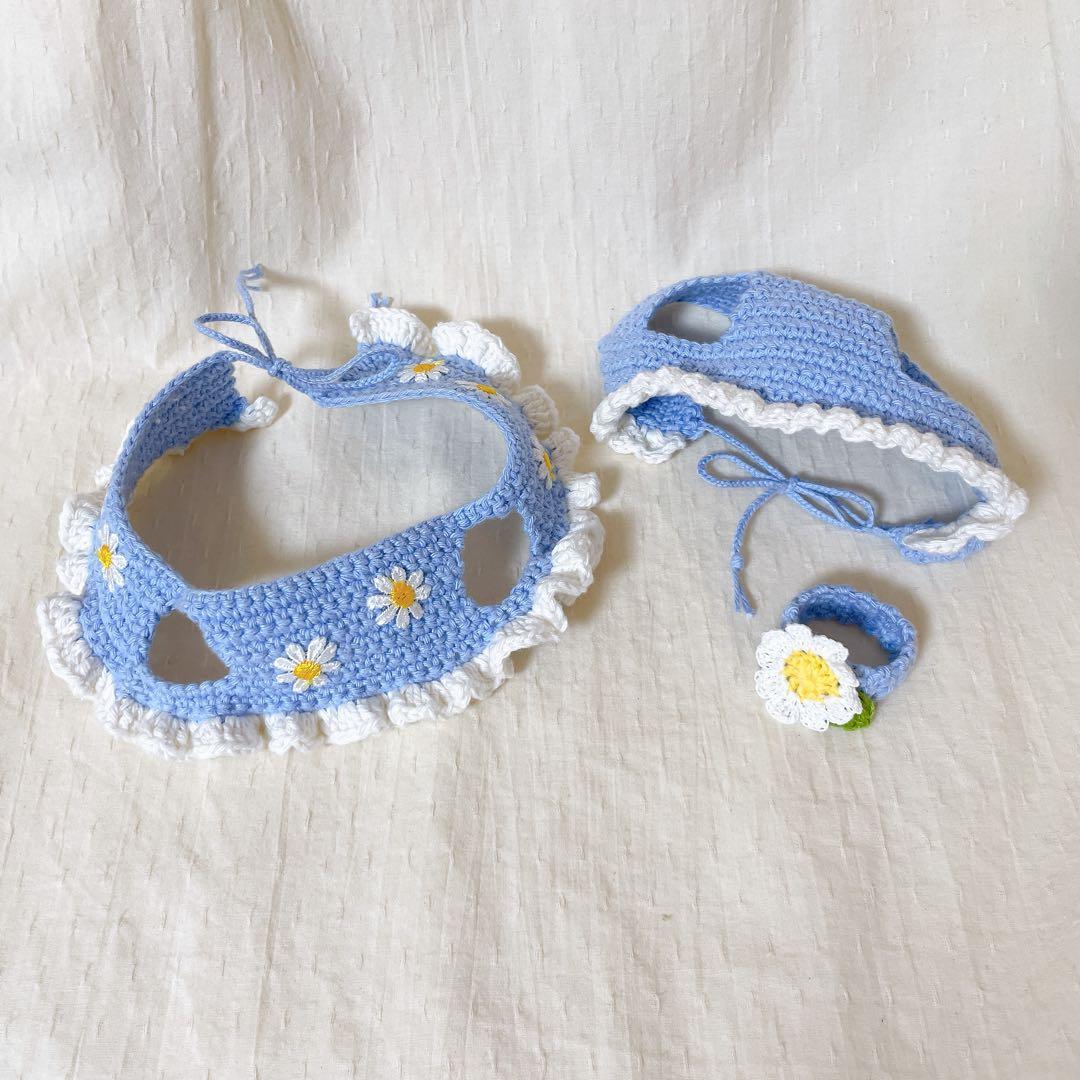 お花ワッペンワンピース3点セット ハンドメイド 初期ピカチュウ