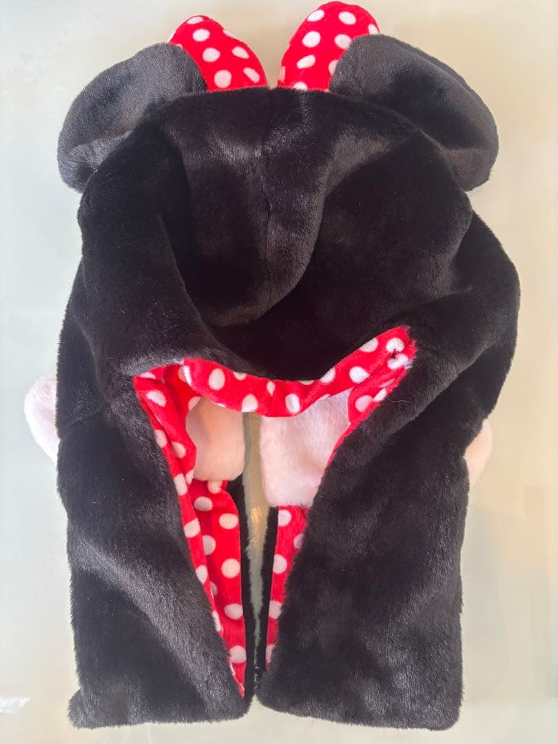 ミニーマウス 耳付き手袋キャップ