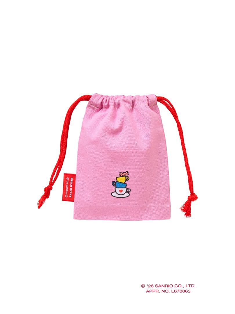 familiar ハローキティ コラボ 巾着ポーチ　ピンク　ファミリア