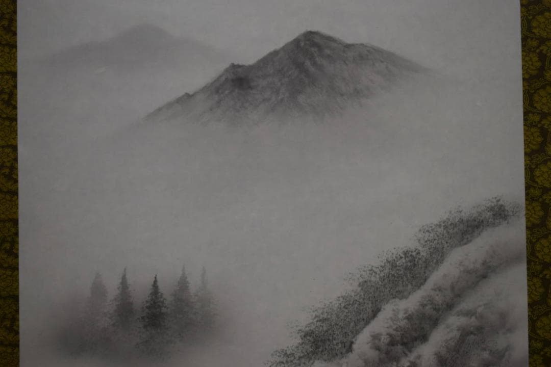 真作/大雪/山水人物図/布袋屋掛軸HI-211