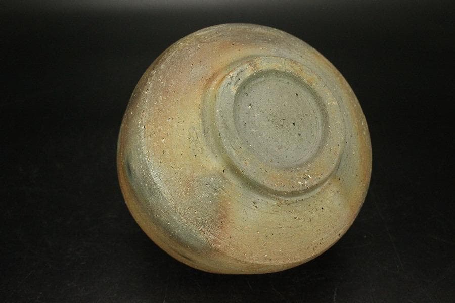 茶道具 備前焼 抹茶茶碗 在印 木箱入(メ1775)