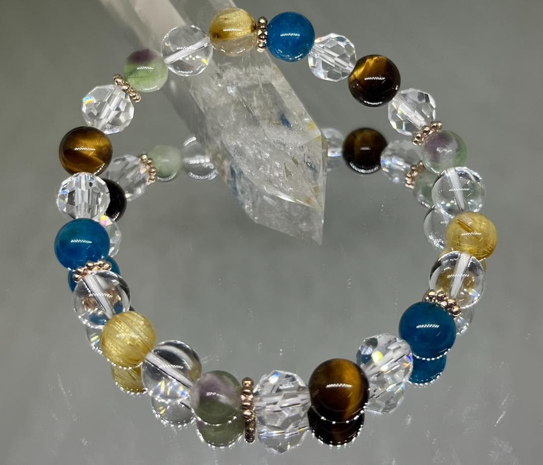 『オリジナルデザインブレス』エンジェルフェザーフローライト×ルチル　※送料無料