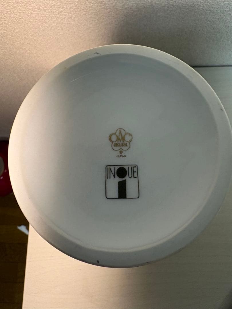 大きい　高さ28cm 大倉陶園 OKURA ブルーローズ 金彩 フラワーベース