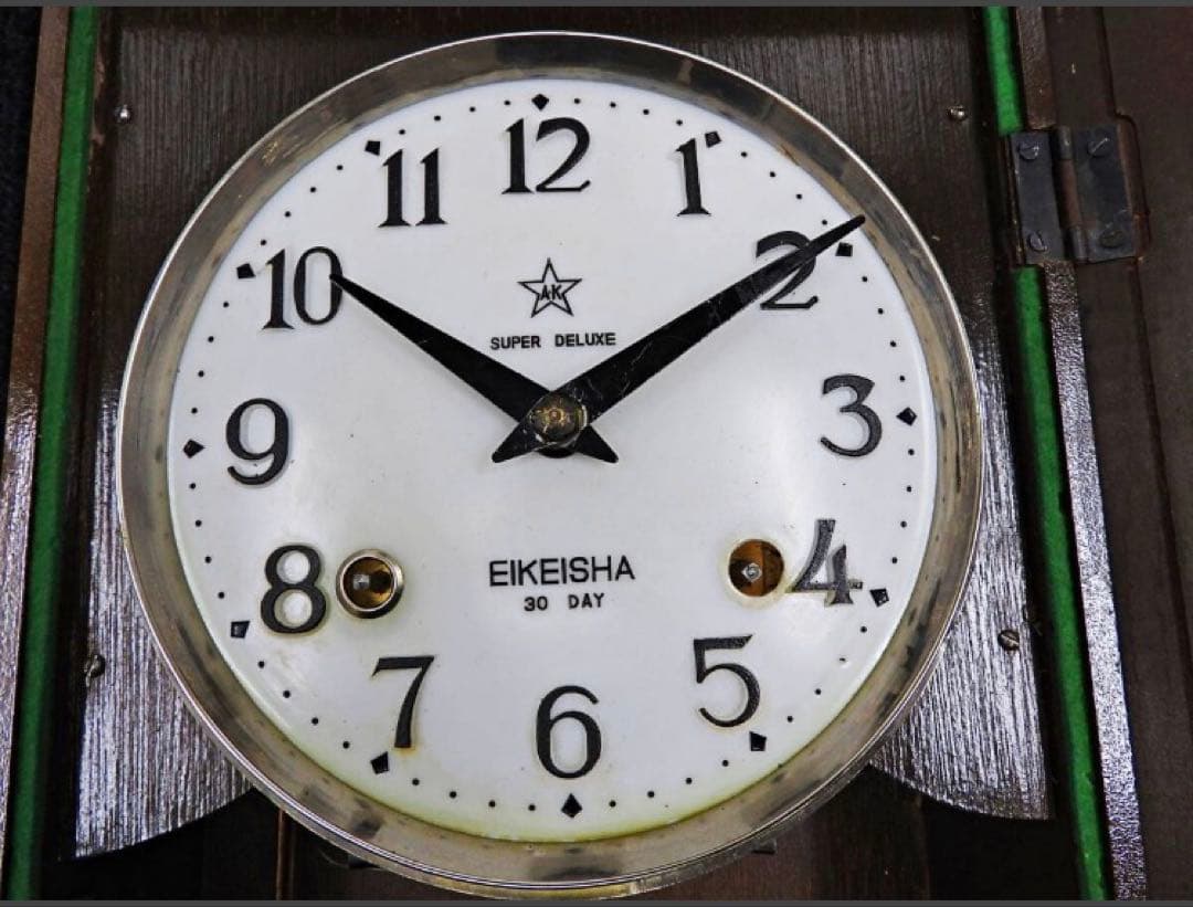 栄計舎 修復アンティーク柱時計30日巻 ゼンマイ時計 訳あり