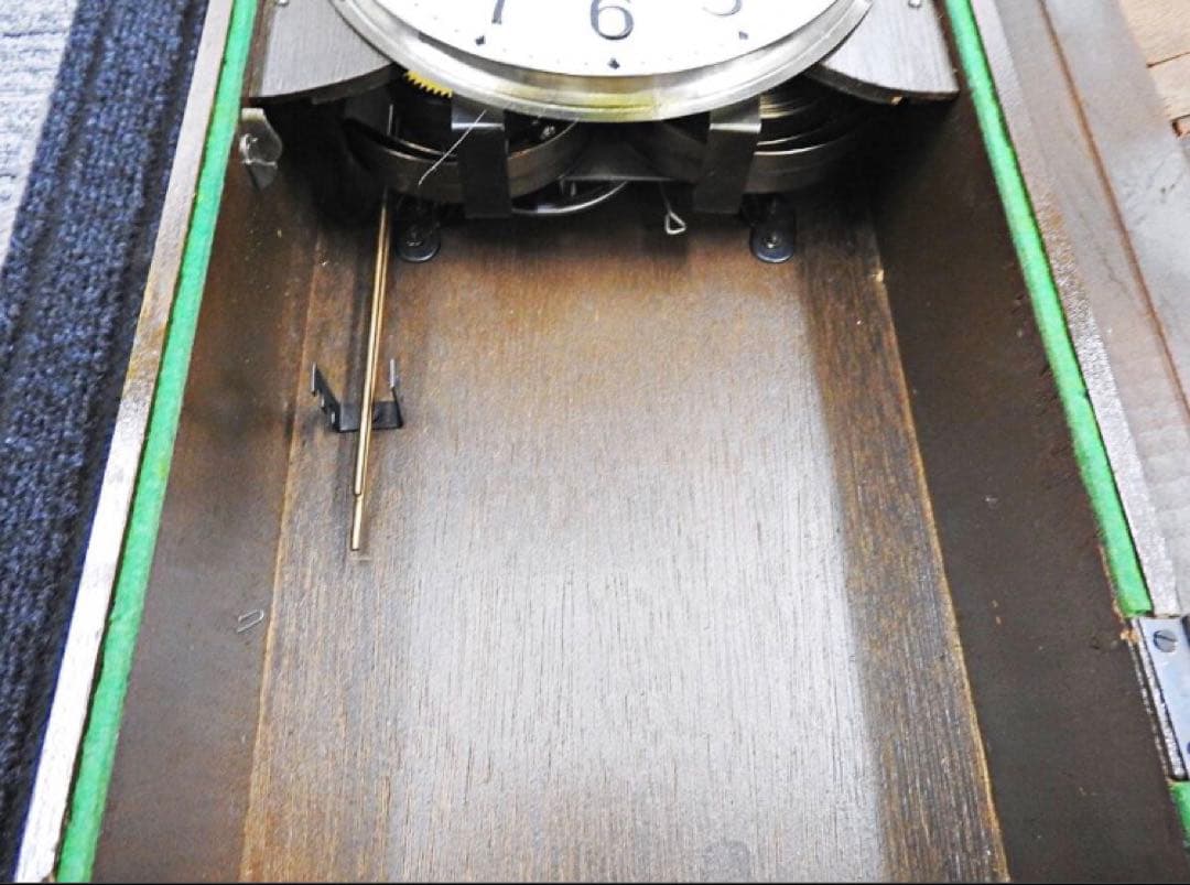 栄計舎 修復アンティーク柱時計30日巻 ゼンマイ時計 訳あり