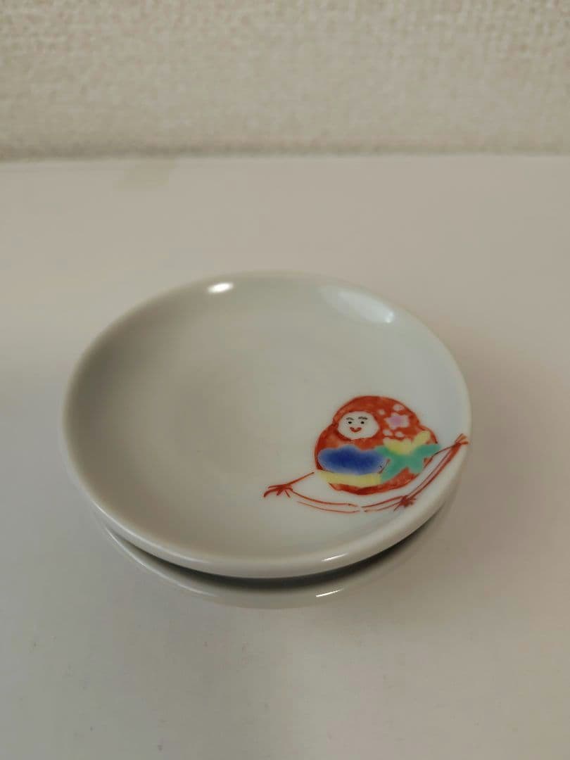 堀畑蘭さん 『色絵姫だるま』豆皿 ２枚セット