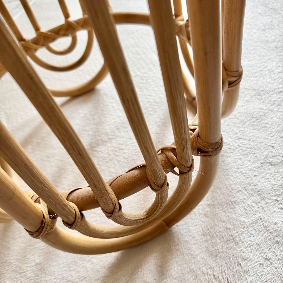 【美品】OYOY オイオイ ラタン レインボー スツール 椅子 丸イス