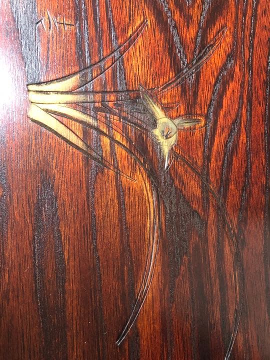 漆器木製漆 お盆 蘭