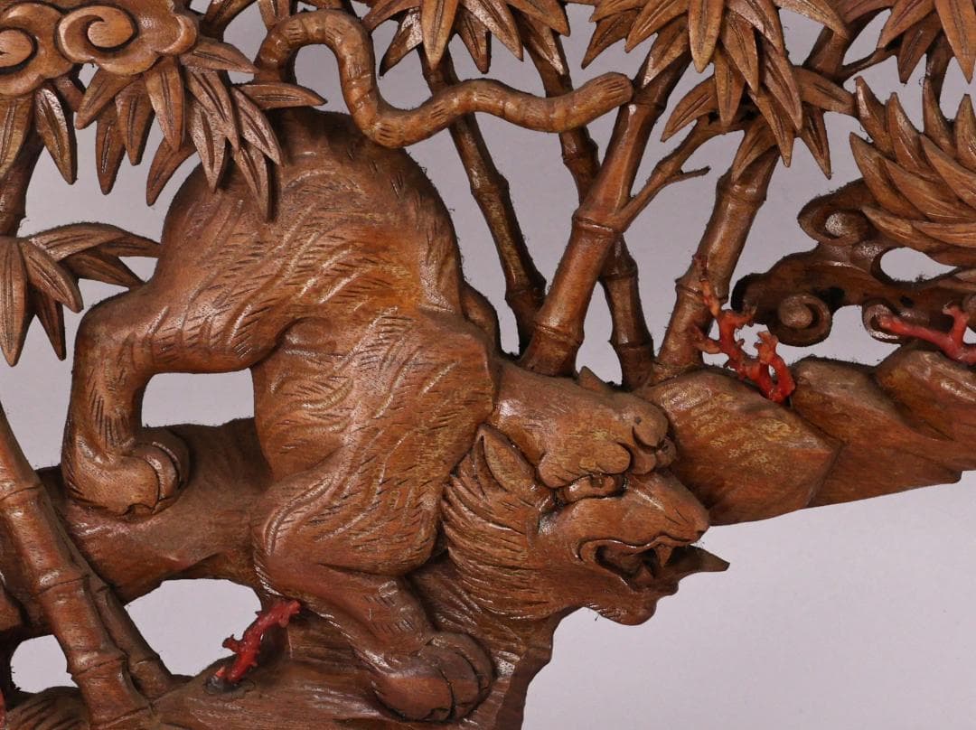 Digger Vintage　BK180　彫刻 木彫　龍虎図　蟇股　玉眼