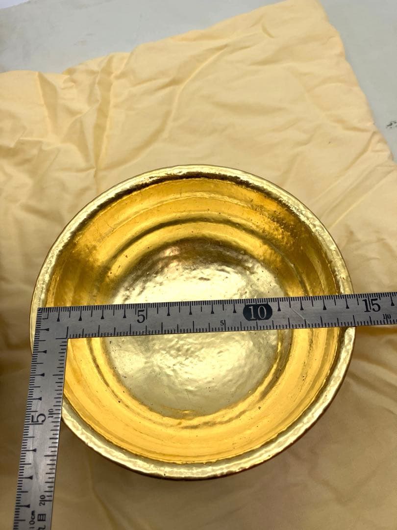 新品未使用　抹茶碗　七世和楽　金箔　島台茶碗　ペア茶碗 川崎和楽