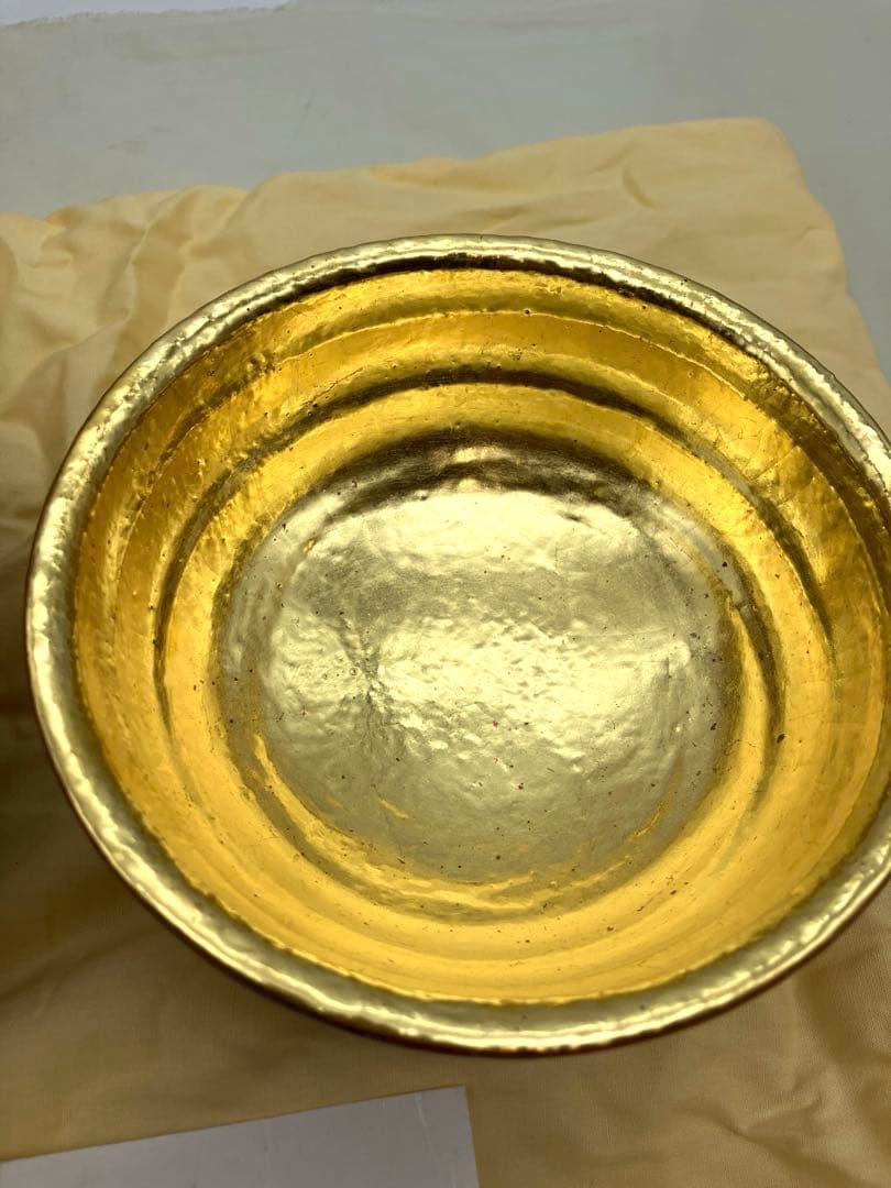 新品未使用　抹茶碗　七世和楽　金箔　島台茶碗　ペア茶碗 川崎和楽