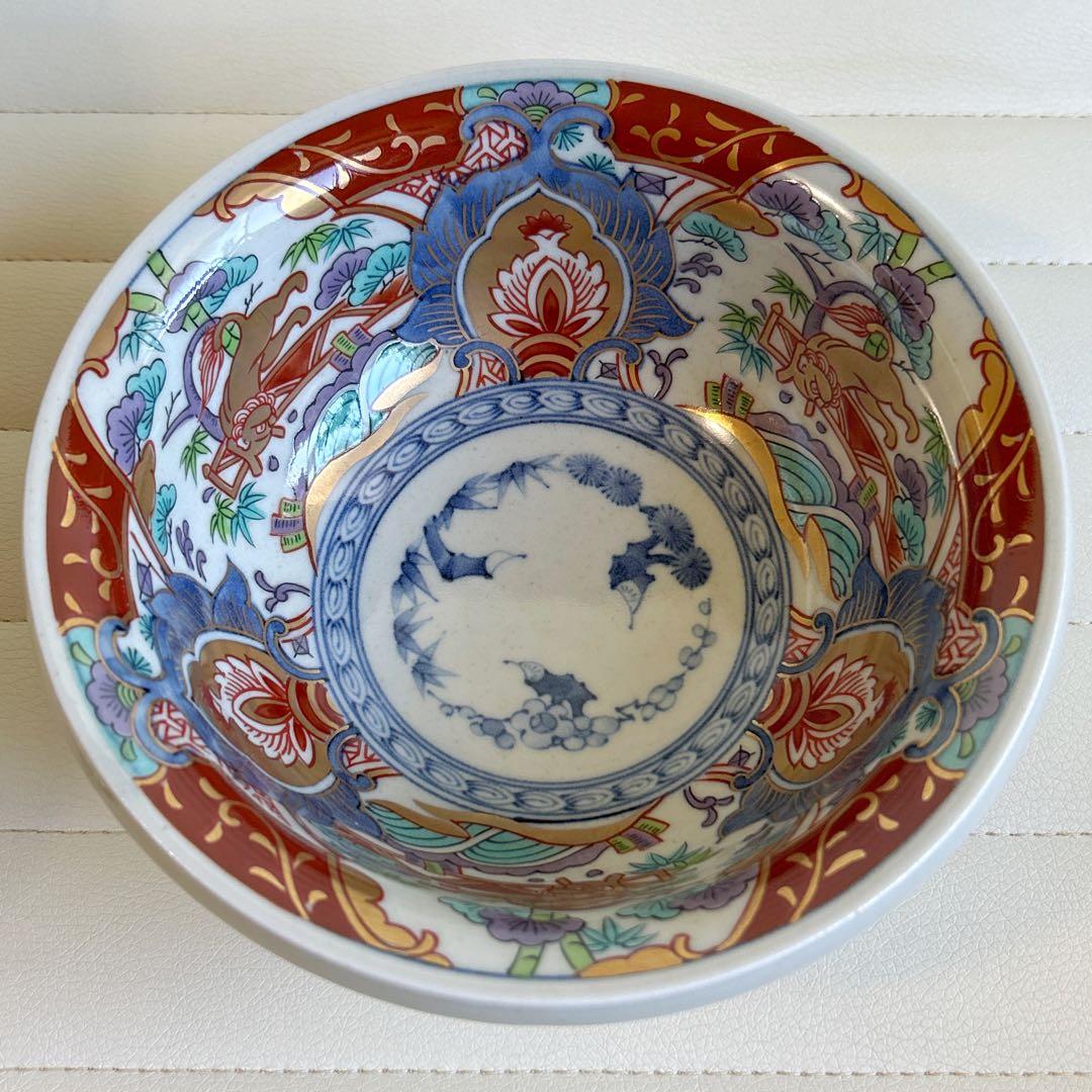 三洋陶器　龍峰窯　金彩　獅子　大鉢　古伊万里　色絵　深鉢　盛鉢　深皿　染付蛸唐草