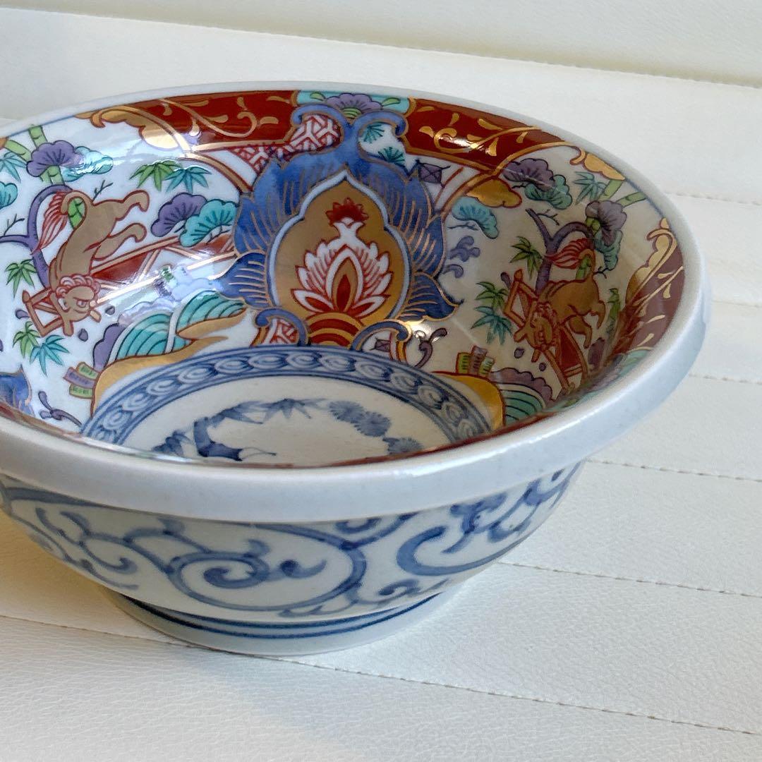 三洋陶器　龍峰窯　金彩　獅子　大鉢　古伊万里　色絵　深鉢　盛鉢　深皿　染付蛸唐草