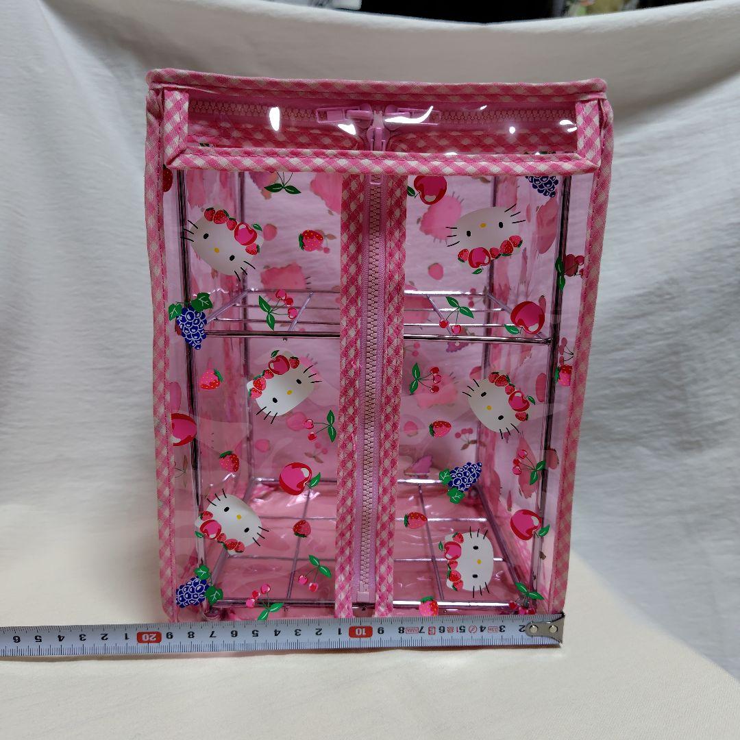 ハローキティ カバー付きラック スチールラック 飾り棚 フルーツ