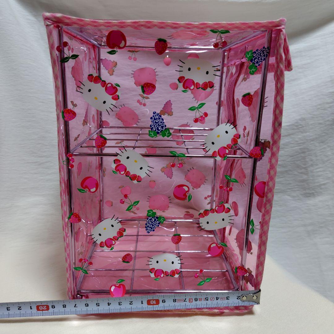 ハローキティ カバー付きラック スチールラック 飾り棚 フルーツ
