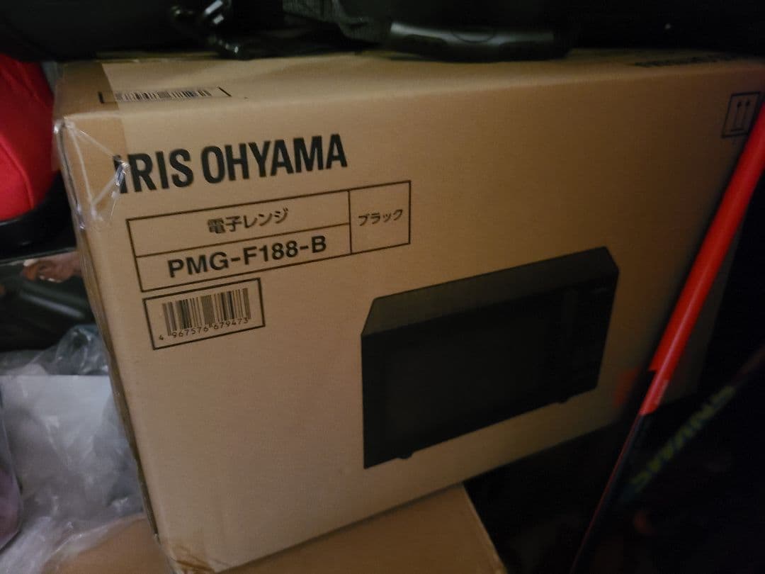 【新品未使用】アイリスオーヤマ 18L フラット電子レンジ PMG-F188-B