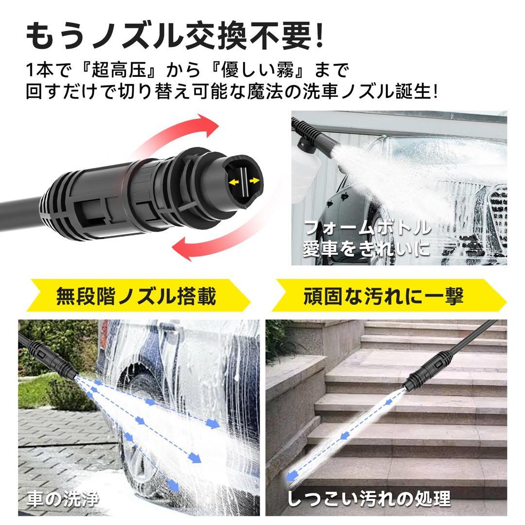 高圧洗浄機 小型 コンパクト パワフル A4用紙サイズ 超軽量2.85kg