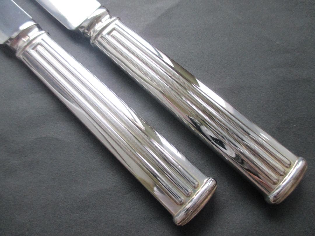 極美品☆仏蘭西 高級銀器☆クリストフルシルバー テーブルナイフ2本　トライアド
