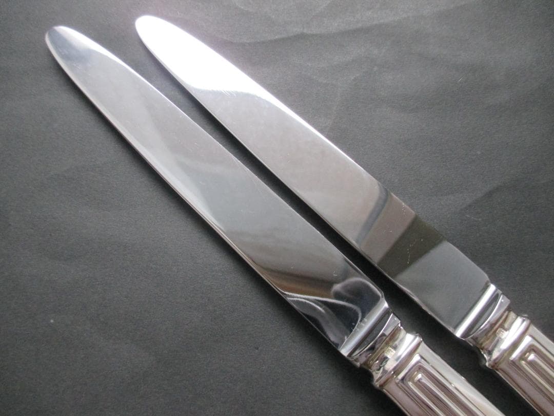 極美品☆仏蘭西 高級銀器☆クリストフルシルバー テーブルナイフ2本　トライアド