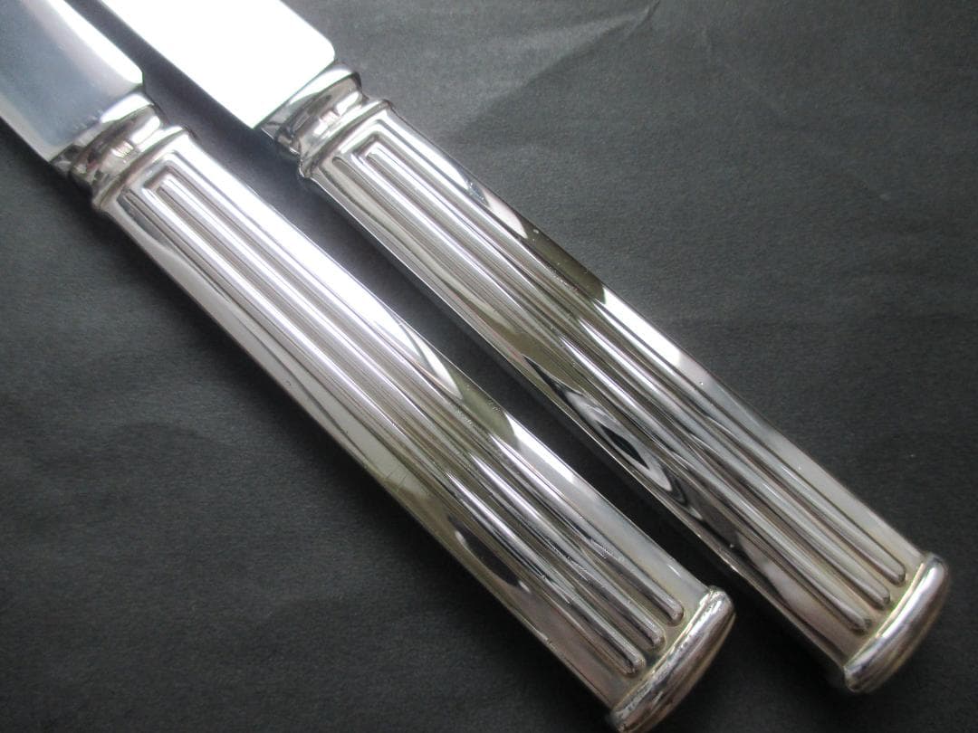 極美品☆仏蘭西 高級銀器☆クリストフルシルバー テーブルナイフ2本　トライアド