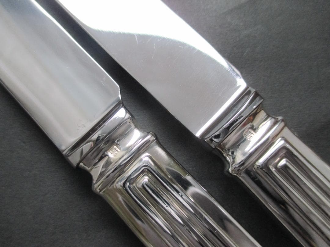 極美品☆仏蘭西 高級銀器☆クリストフルシルバー テーブルナイフ2本　トライアド