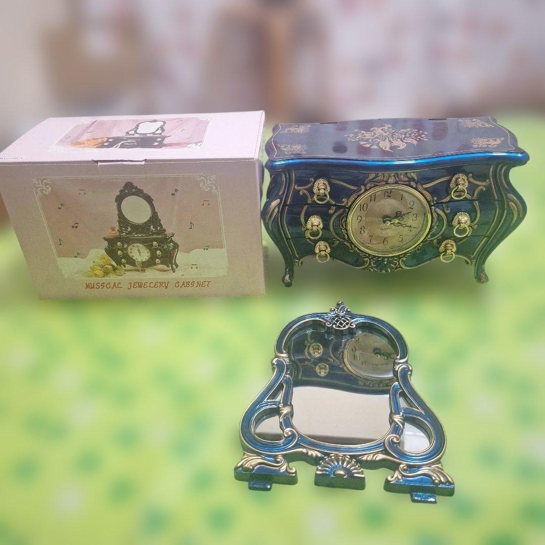 アンティーク　ミニドレッサー 　 時計　オルゴール付き