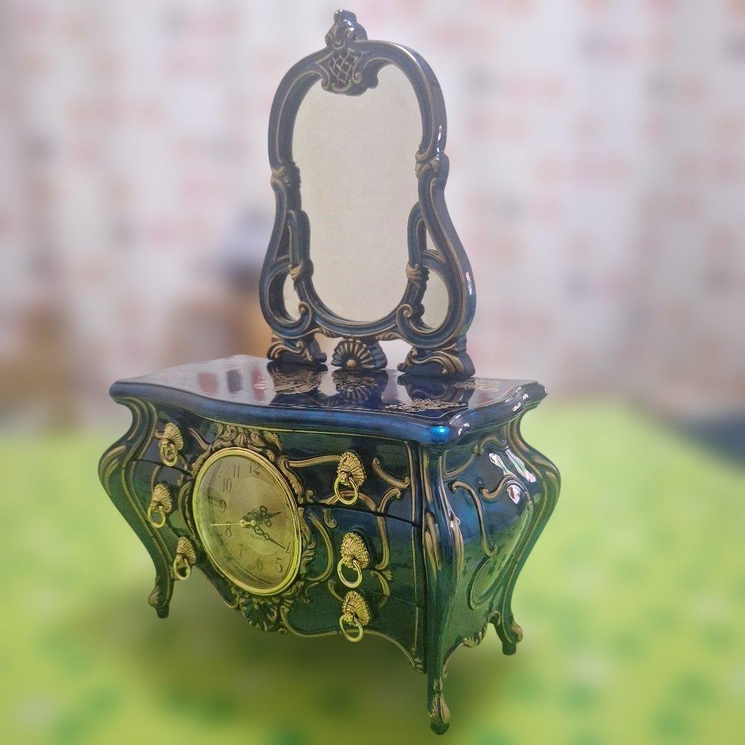 アンティーク　ミニドレッサー 　 時計　オルゴール付き