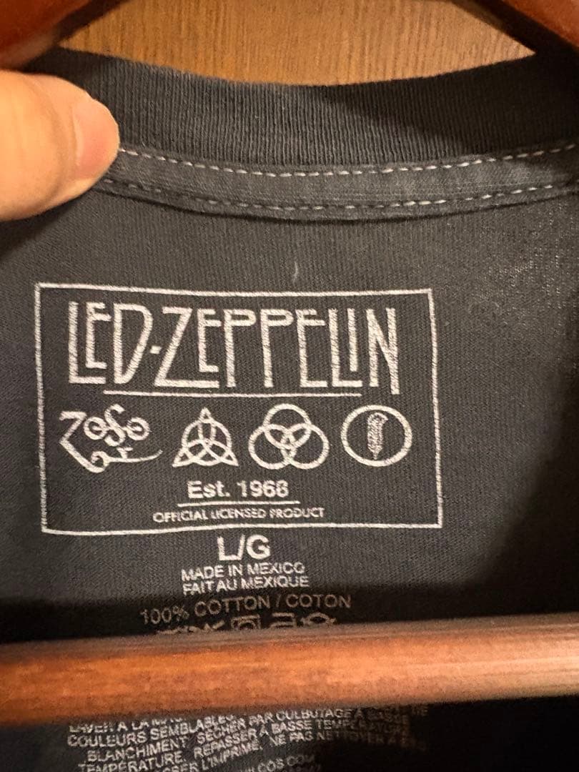LED ZEPPELIN Tシャツ チャコールグレー 100%コットン
