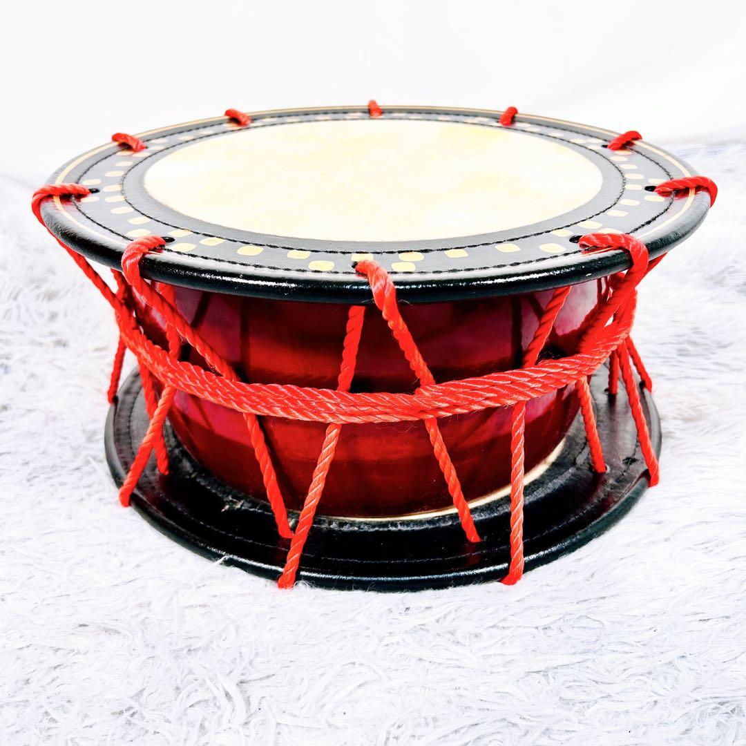 【良品】太鼓　締太鼓　和楽器　バチ　ケース　和太鼓　4点セット　沖縄　エイサー