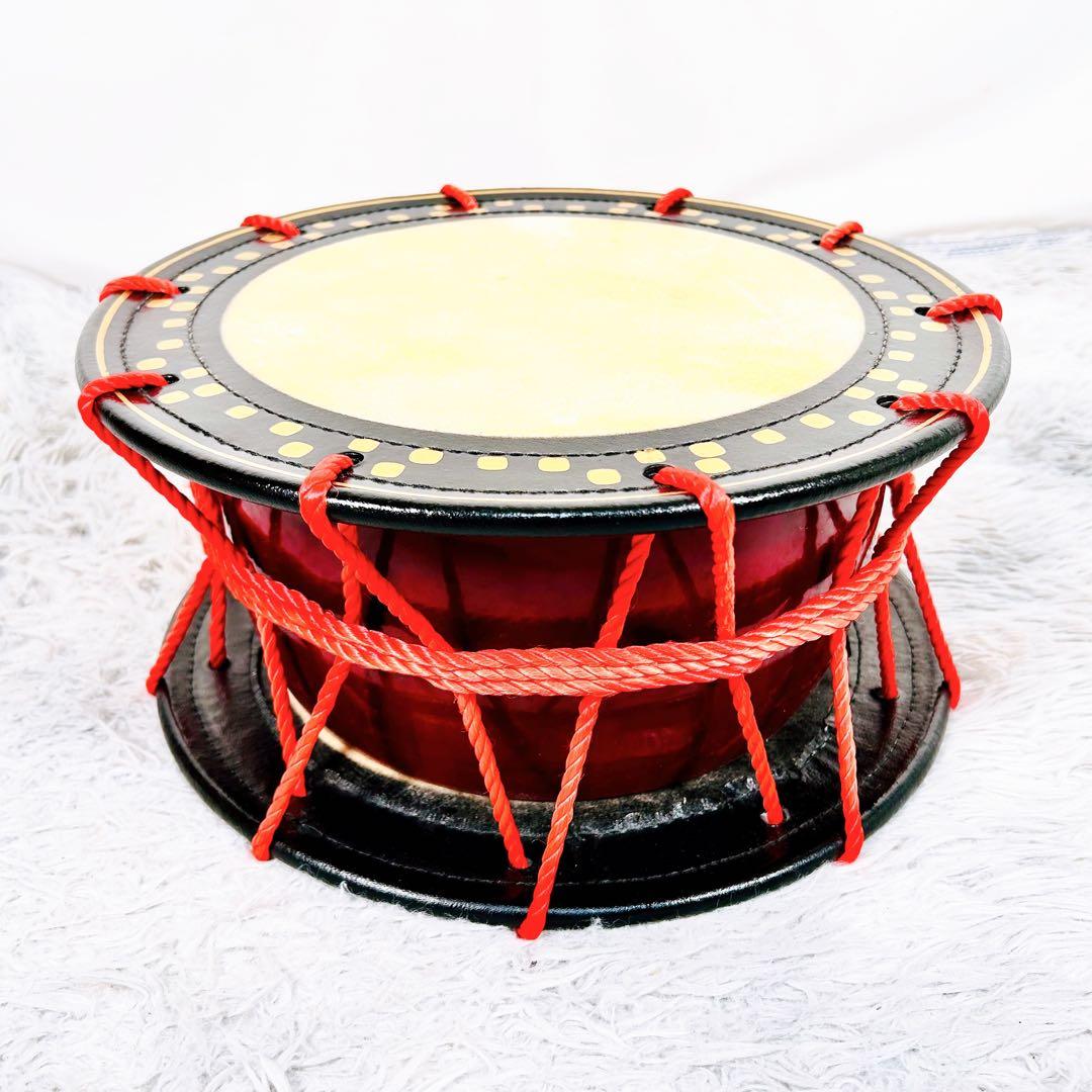 【良品】太鼓　締太鼓　和楽器　バチ　ケース　和太鼓　4点セット　沖縄　エイサー