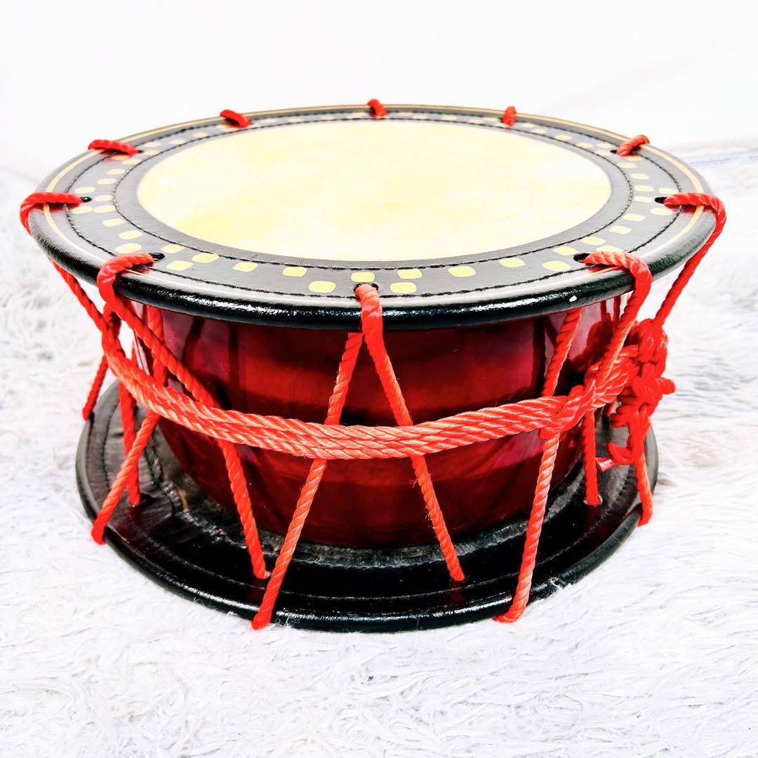 【良品】太鼓　締太鼓　和楽器　バチ　ケース　和太鼓　4点セット　沖縄　エイサー