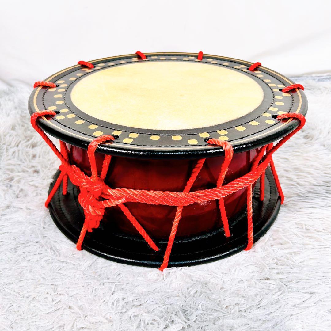 【良品】太鼓　締太鼓　和楽器　バチ　ケース　和太鼓　4点セット　沖縄　エイサー