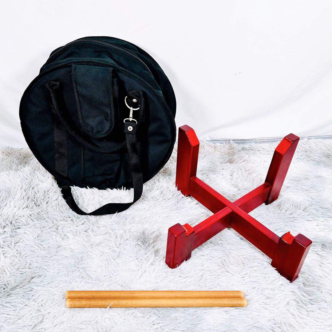 【良品】太鼓　締太鼓　和楽器　バチ　ケース　和太鼓　4点セット　沖縄　エイサー