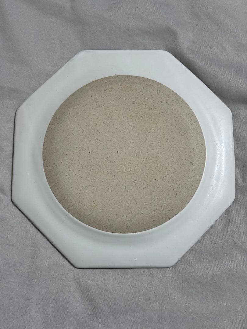 吉田健宗 白釉オクトゴナル皿 8角形 大