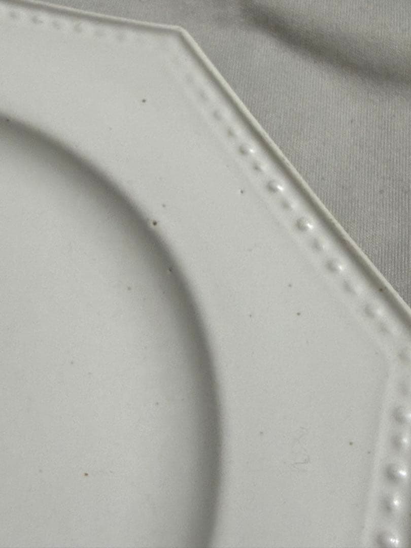 吉田健宗 白釉オクトゴナル皿 8角形 大