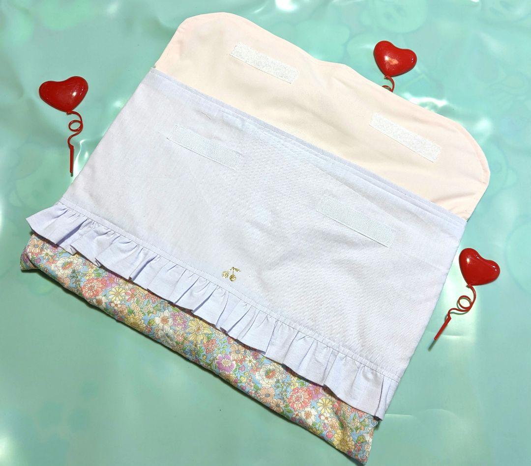 防災頭巾カバー　背もたれあり　さくらんぼ　ラベンダー　女子　入学　花柄