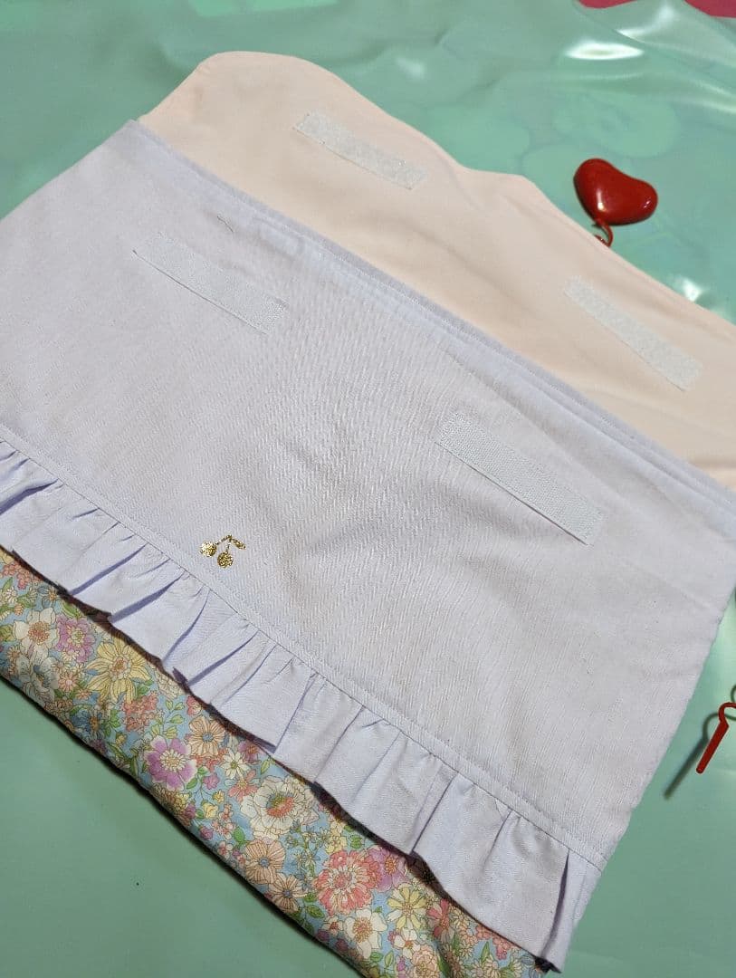 防災頭巾カバー　背もたれあり　さくらんぼ　ラベンダー　女子　入学　花柄