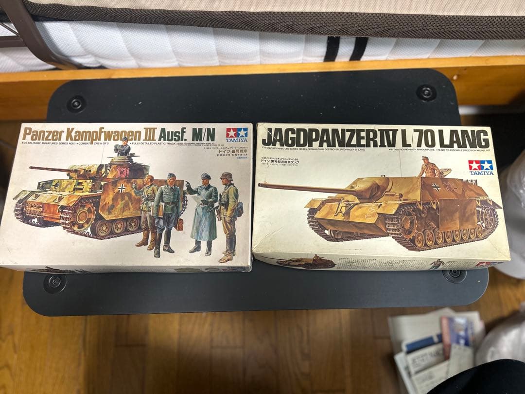 ジャンク　ミリタリープラモデル　箱＆部品その他