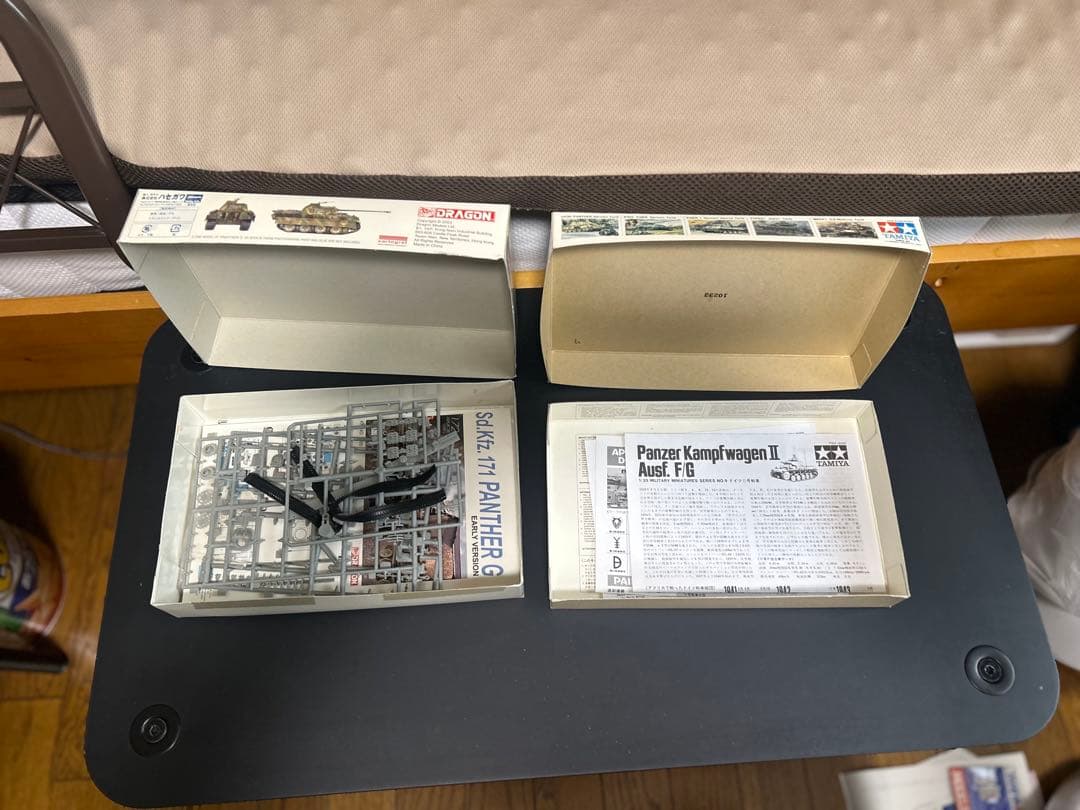 ジャンク　ミリタリープラモデル　箱＆部品その他