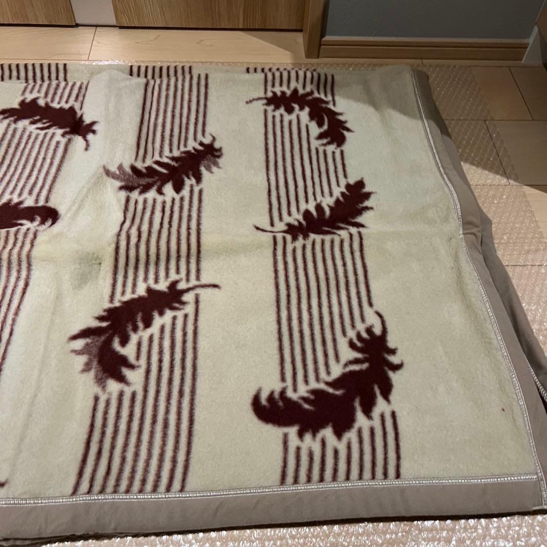 純毛毛布　カシミヤ入り　ウール毛布　カシミヤ40%