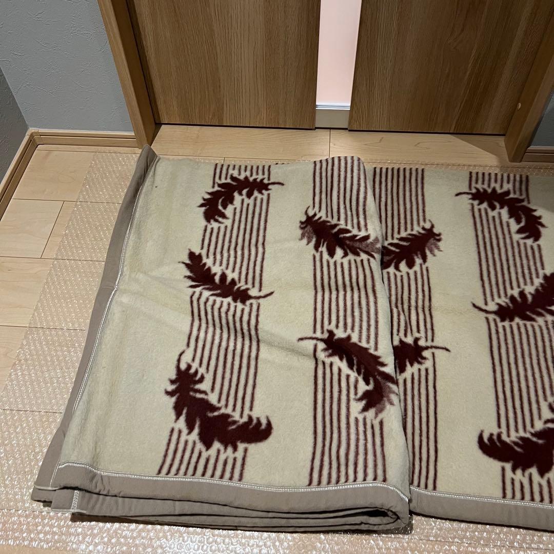 純毛毛布　カシミヤ入り　ウール毛布　カシミヤ40%