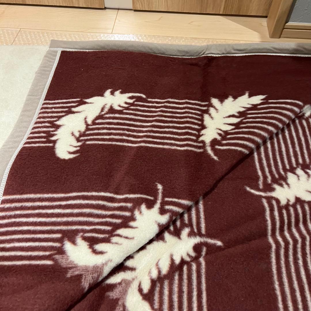 純毛毛布　カシミヤ入り　ウール毛布　カシミヤ40%