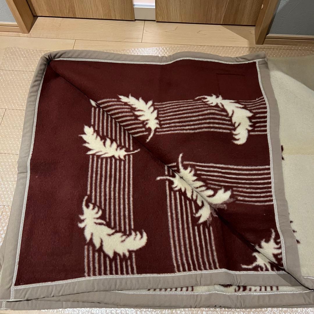 純毛毛布　カシミヤ入り　ウール毛布　カシミヤ40%