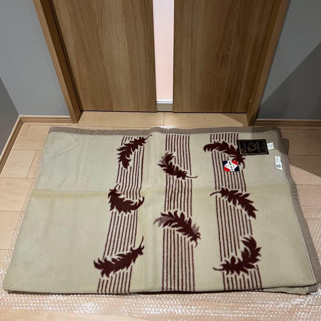 純毛毛布　カシミヤ入り　ウール毛布　カシミヤ40%