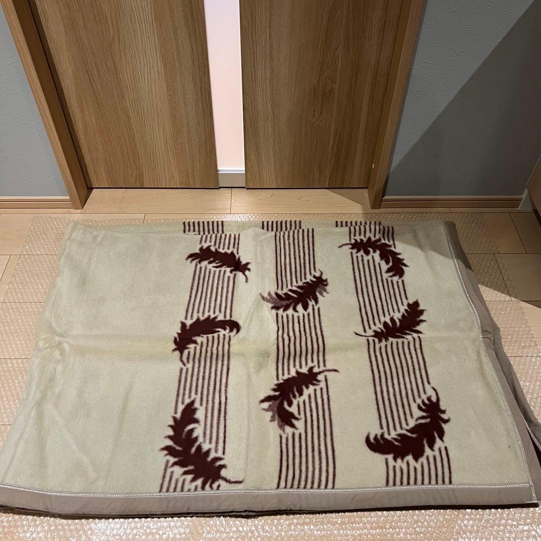 純毛毛布　カシミヤ入り　ウール毛布　カシミヤ40%