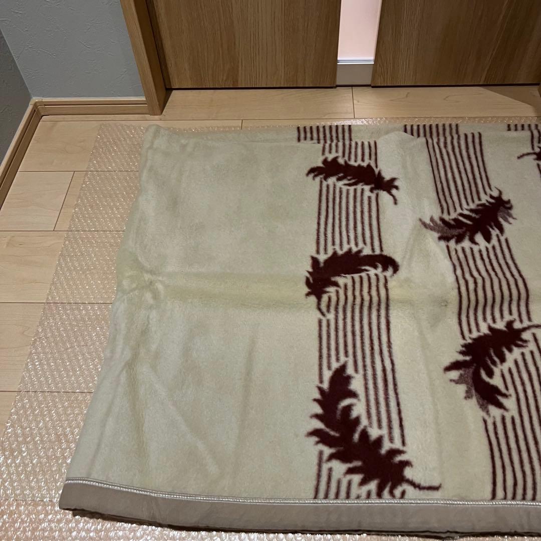 純毛毛布　カシミヤ入り　ウール毛布　カシミヤ40%