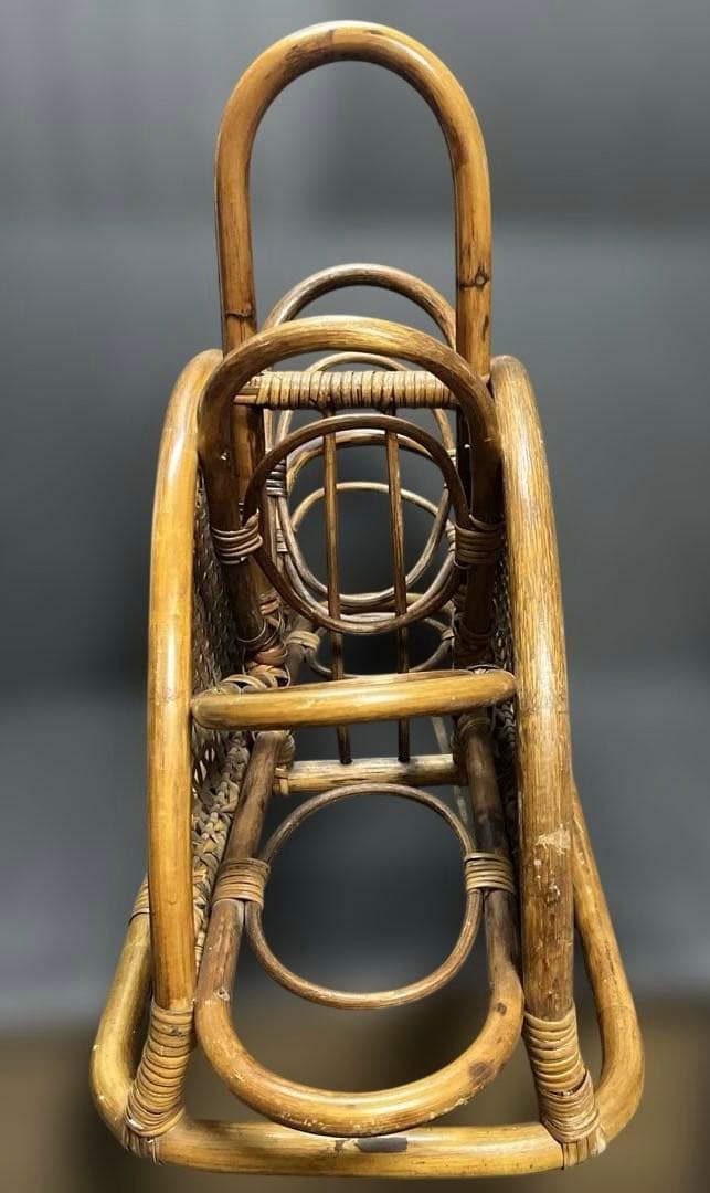 レトロ ラタン製ワインラック