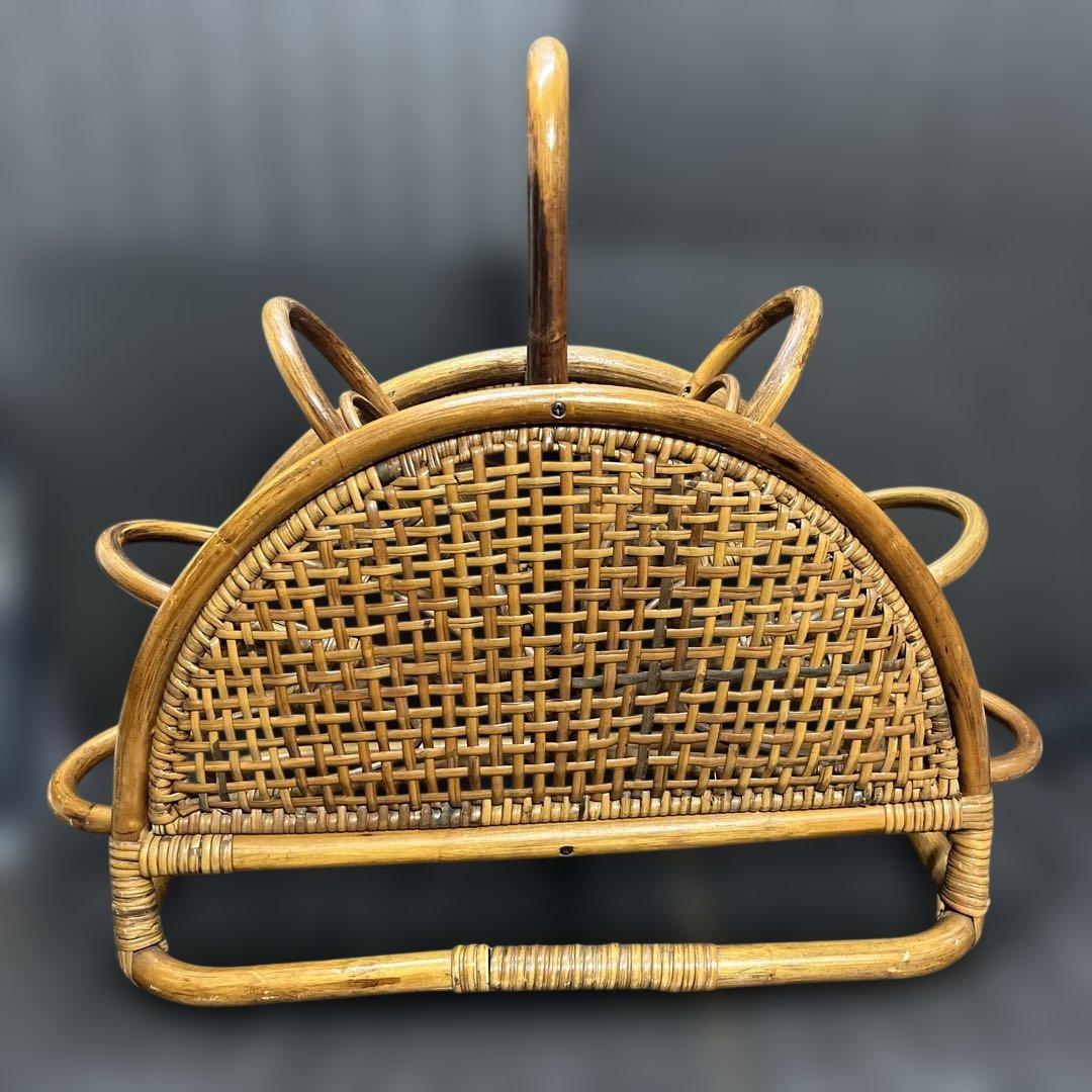 レトロ ラタン製ワインラック