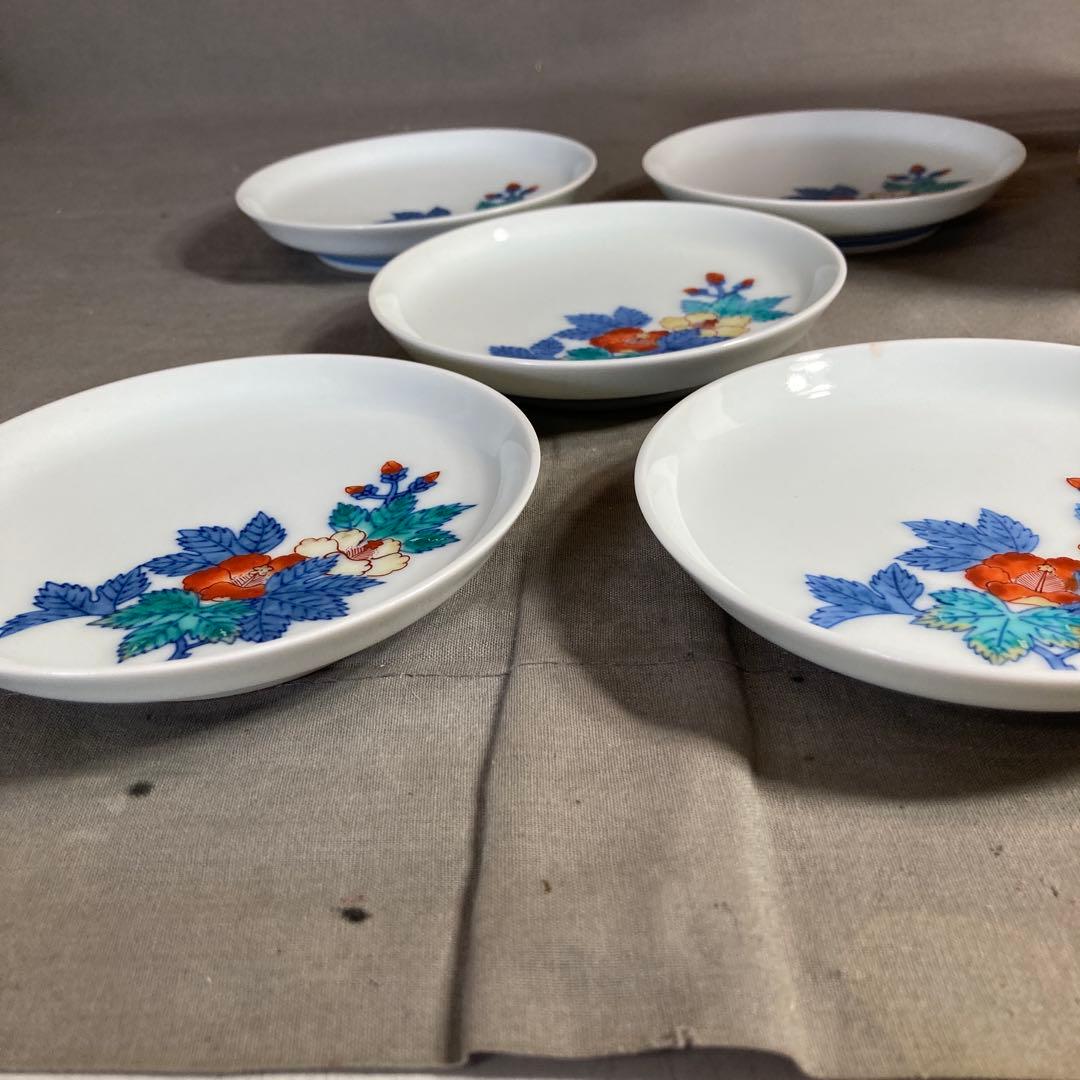 【今右衛門】色鍋島の伝統　人間国宝　十三代今泉今右衛門作　錦花絵　小皿揃